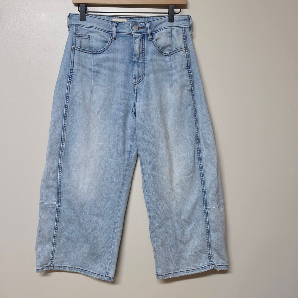 Anthropologie Pilcro The Millie Low Slung Barrel Jeans Light Wash 27P Petite - Picture 2 of 10